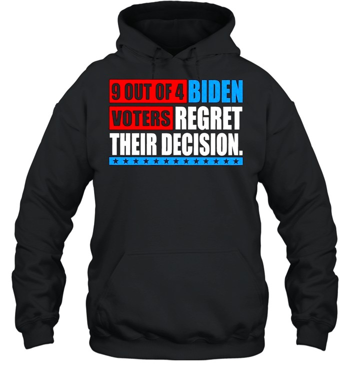 9 Out of 4 Biden Voters Regret Their Decision Anti Biden shirt Unisex Hoodie