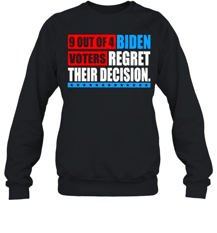 9 Out of 4 Biden Voters Regret Their Decision Anti Biden shirt Unisex Sweatshirt