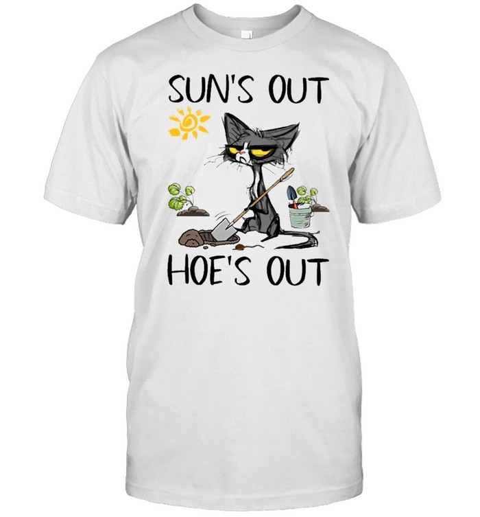 Black cat suns out hoes out shirt Classic Men's T-shirt