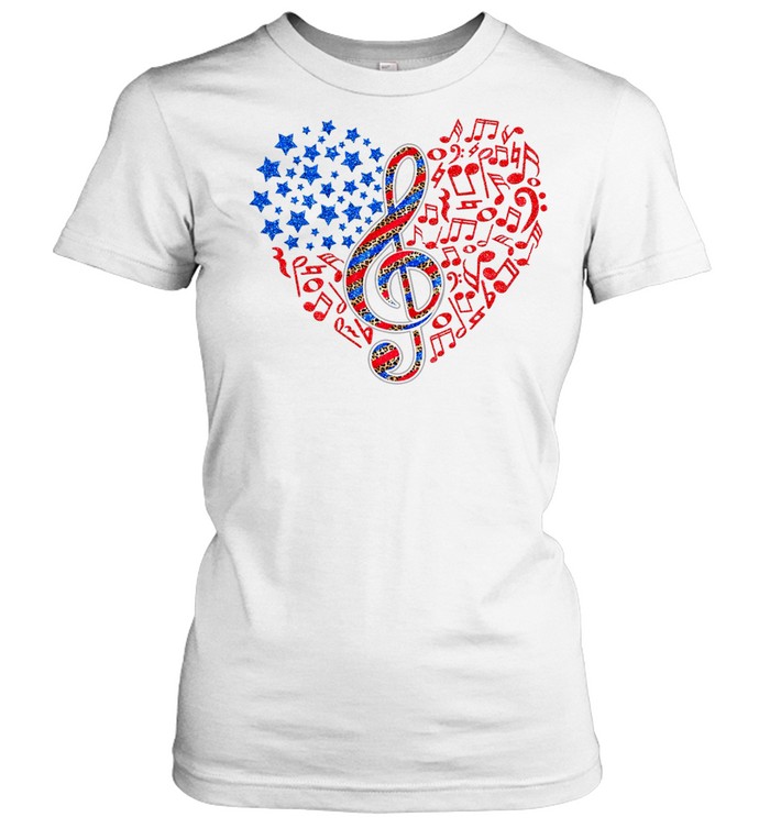 Heart note music love music shirt Classic Women's T-shirt