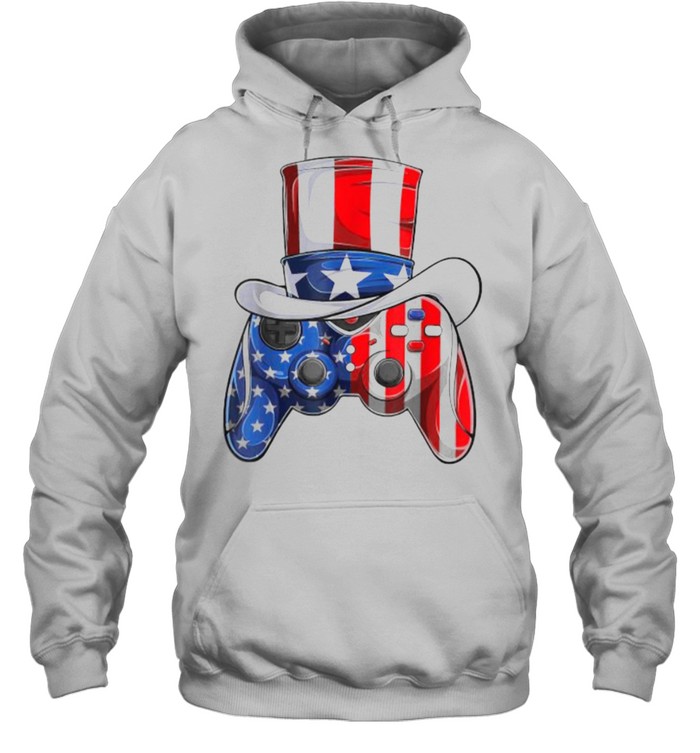 4th Of July Patriotic American Flag Video Game T- Unisex Hoodie