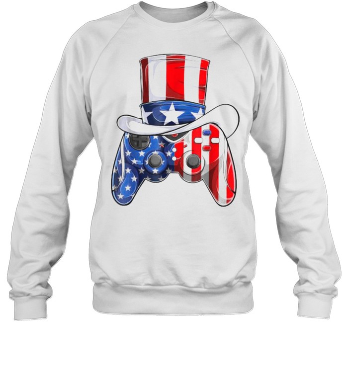 4th Of July Patriotic American Flag Video Game T- Unisex Sweatshirt