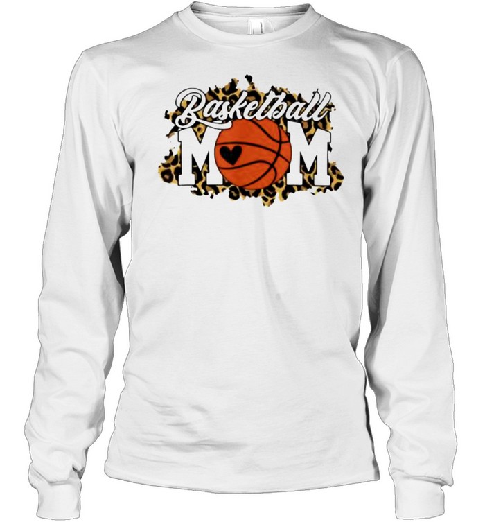 Basketball Mom Game Day Lepoard Long Sleeved T-shirt