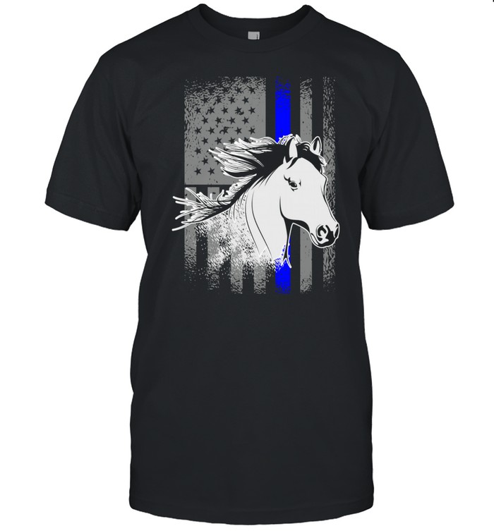Police Horse Mounted Patrol American Flag shirt Classic Men's T-shirt
