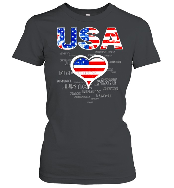 4th of July USA American flag Fireworks T- Classic Women's T-shirt