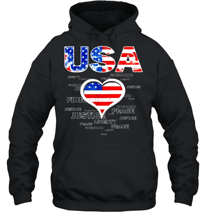 4th of July USA American flag Fireworks T- Unisex Hoodie