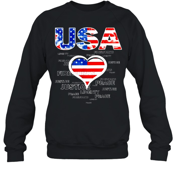 4th of July USA American flag Fireworks T- Unisex Sweatshirt