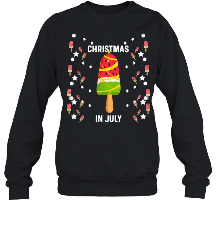 Watermelon ice cream Christmas Tree Christmas In July shirt Unisex Sweatshirt