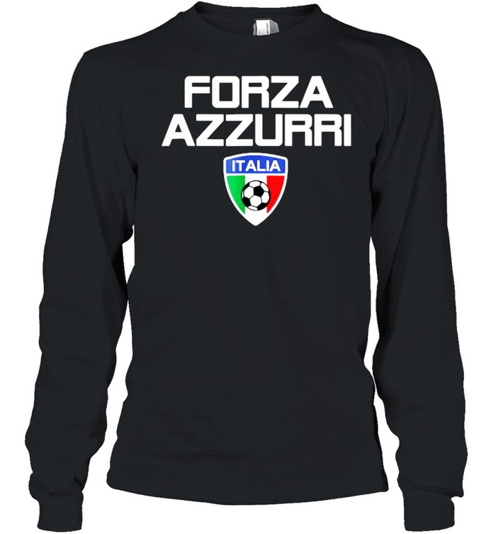 Forza Azzurri Italy Soccer Jersey Style Italia Milan Roma Inter T- Long Sleeved T-shirt