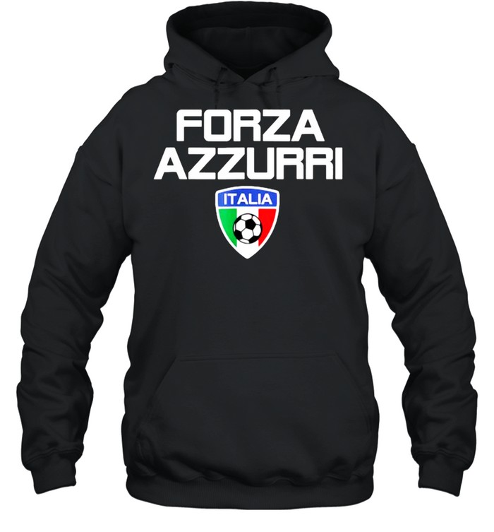 Forza Azzurri Italy Soccer Jersey Style Italia Milan Roma Inter T- Unisex Hoodie