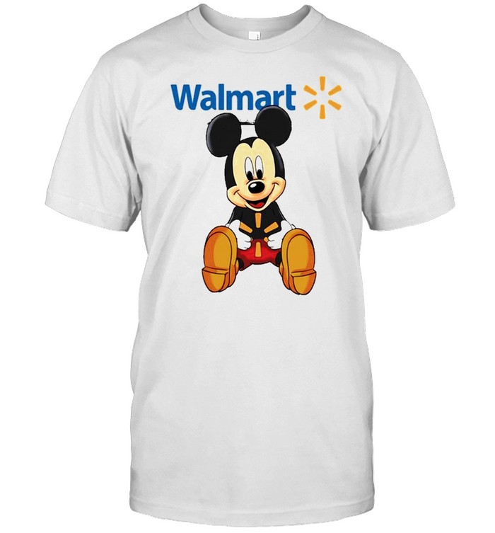 Mickey mouse hug Walmart logo shirt