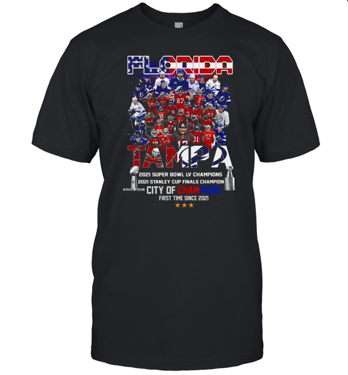 Florida Teams Sports Tampa Lightning and Buccaneers City of Champions since 2020 2021 shirt