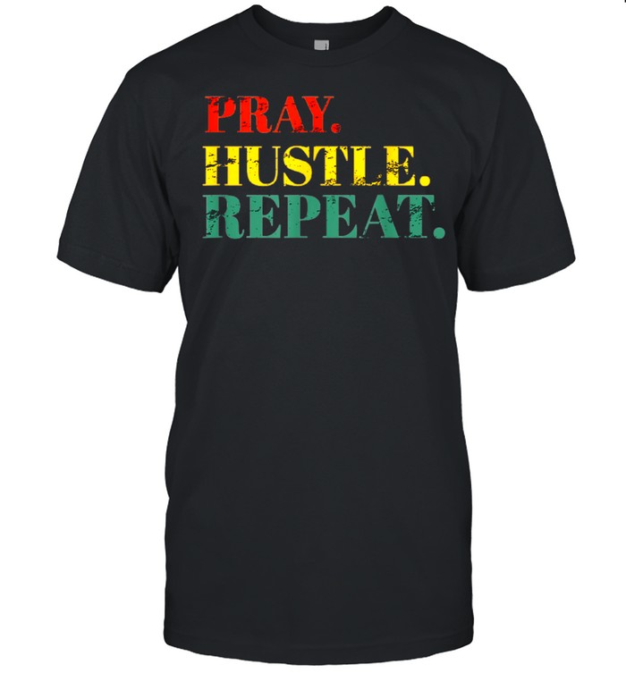 Pray Hustle Repeat Vintage Retro Distress Faith shirt Classic Men's T-shirt