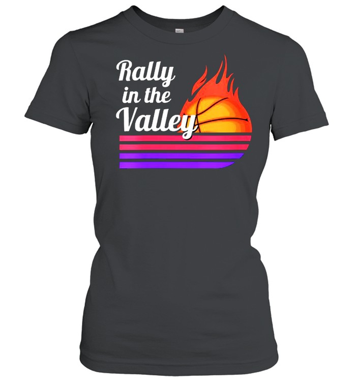 Rally In The Valley Phoenix Flaming Basketball Retro Sunset Classic Women's T-shirt