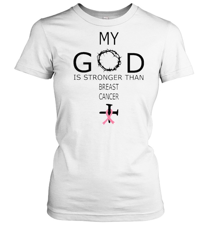 Jesus My God is stronger than Breast Cancer shirt Classic Women's T-shirt