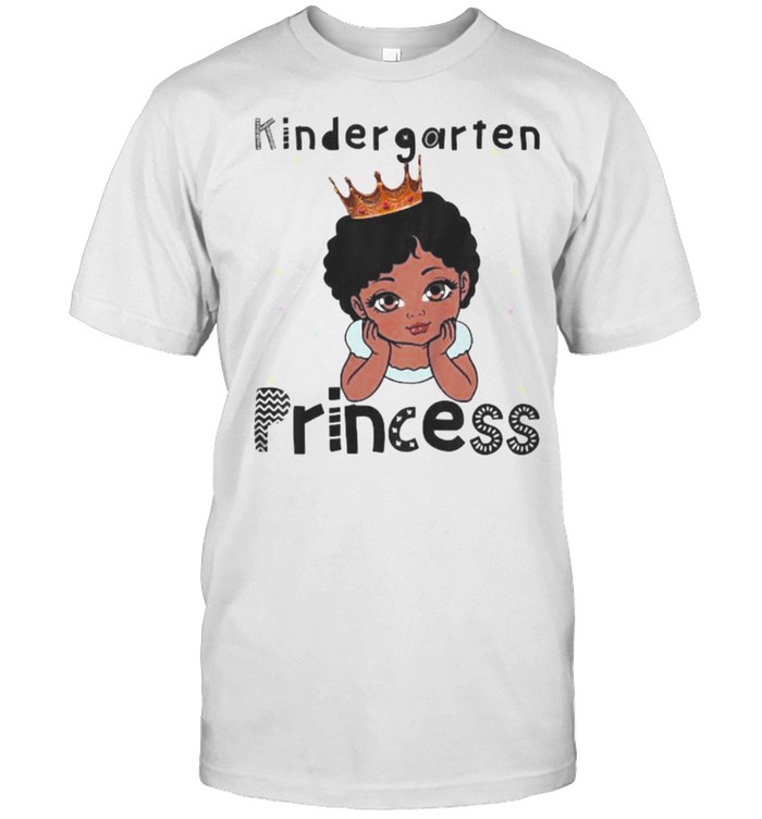 Kindergarten Princess Toddler Black Girl 1st Day Of School Shirt