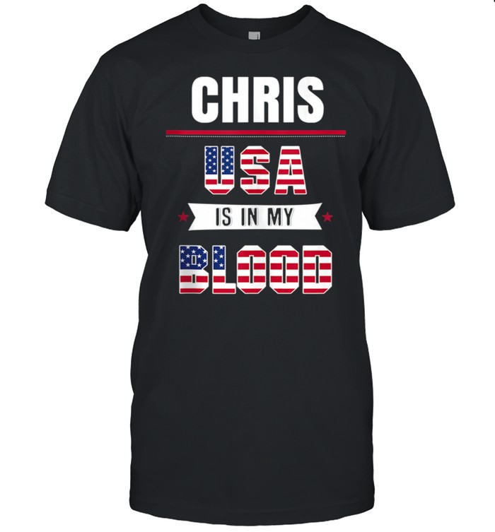 Mens USA Is In My Blood Chris Patriotic shirt Classic Men's T-shirt