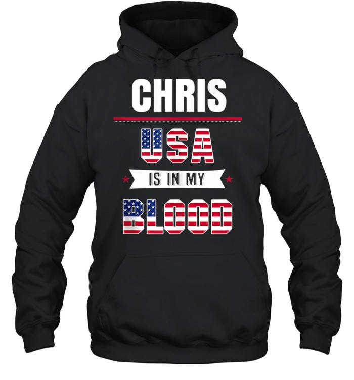 Mens USA Is In My Blood Chris Patriotic shirt Unisex Hoodie