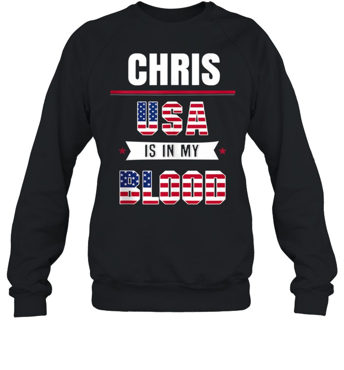 Mens USA Is In My Blood Chris Patriotic shirt Unisex Sweatshirt