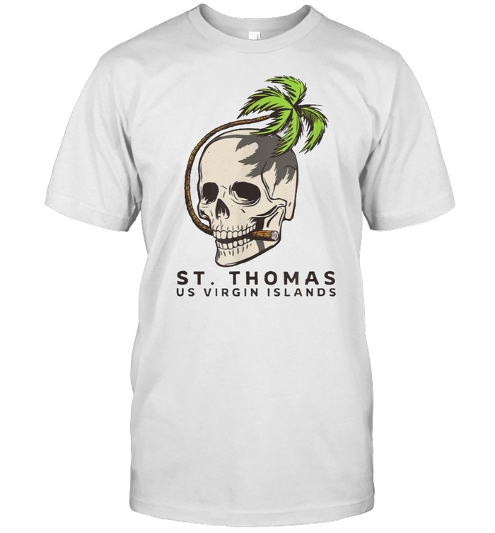 St. Thomas USVI Palm Fronds Skull  Classic Men's T-shirt