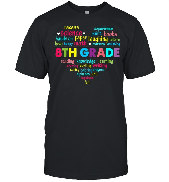 Heart 8th Grade Team Teacher Student Back To School shirt Classic Men's T-shirt