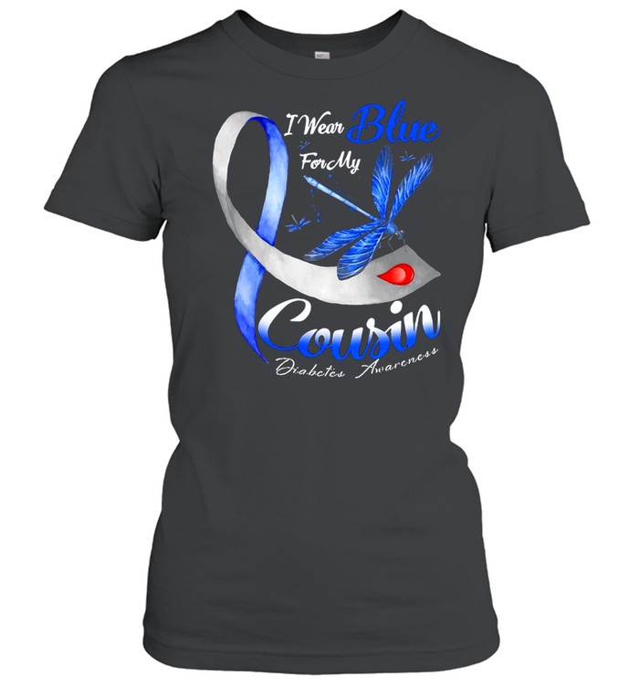 I Wear Blue For My Cousin Diabetes Awareness Dragonfly T-shirt Classic Women's T-shirt