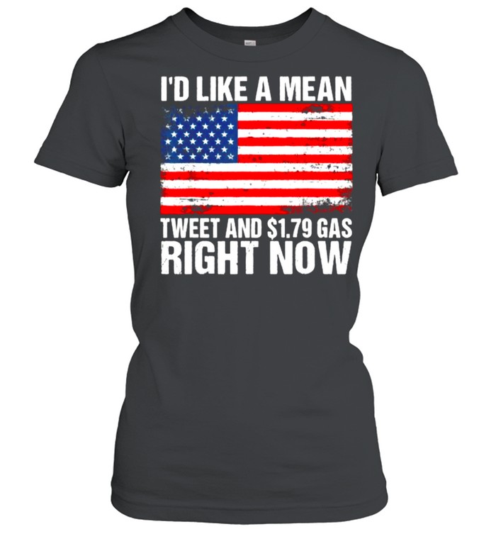 I’d Like A Mean Tweet And $1.79 Gas Right Now American Flag T- Classic Women's T-shirt