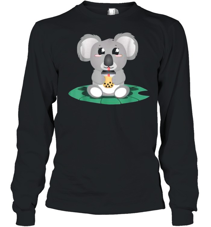 Kawaii Koala Boba Milk tea T- Long Sleeved T-shirt