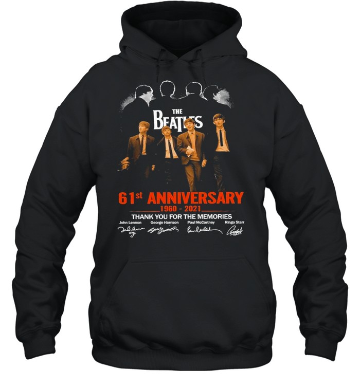 The Beatles 61st Anniversary 1960 2021 thank you signatures shirt Unisex Hoodie