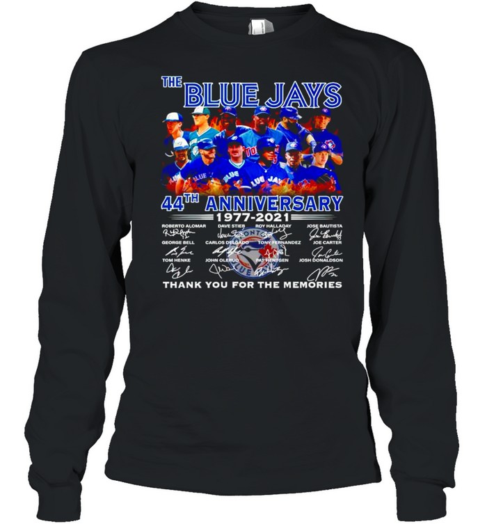 The Blue Jays 44th Anniversary 1977 2021 thank you for the memories shirt Long Sleeved T-shirt