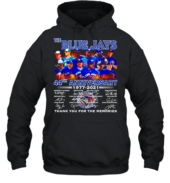 The Blue Jays 44th Anniversary 1977 2021 thank you for the memories shirt Unisex Hoodie