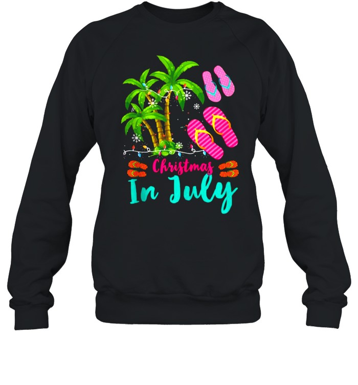 Christmas In July Ugly Christmas Flip Flops Summer Vacation T- Unisex Sweatshirt