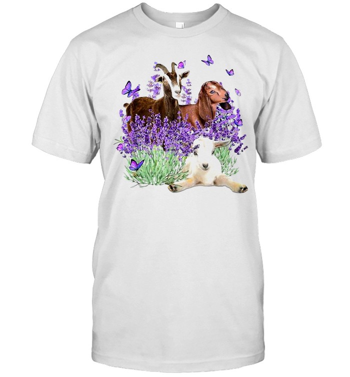 Goat Lavender Flower Goat T-shirt Classic Men's T-shirt