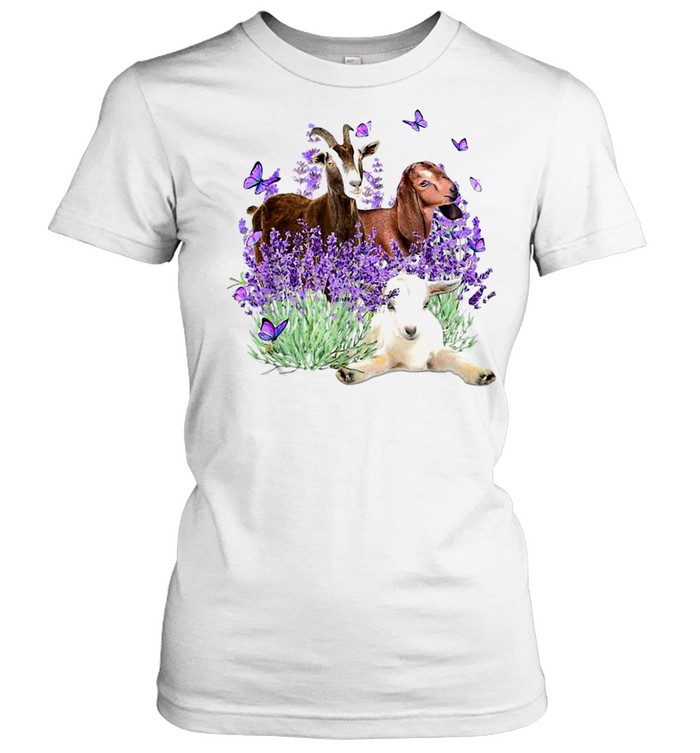 Goat Lavender Flower Goat T-shirt Classic Women's T-shirt