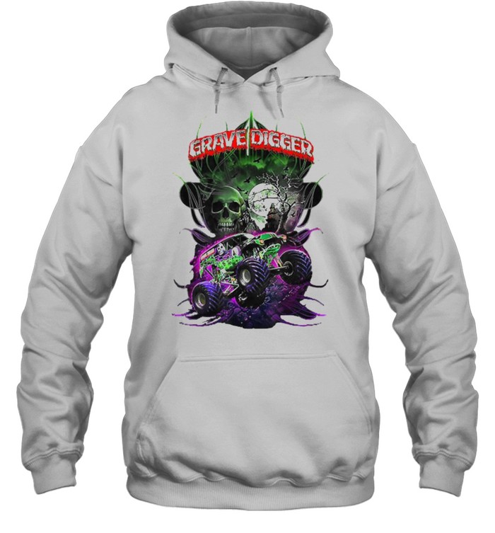 Grave diggers skull truck moon halloween T- Unisex Hoodie