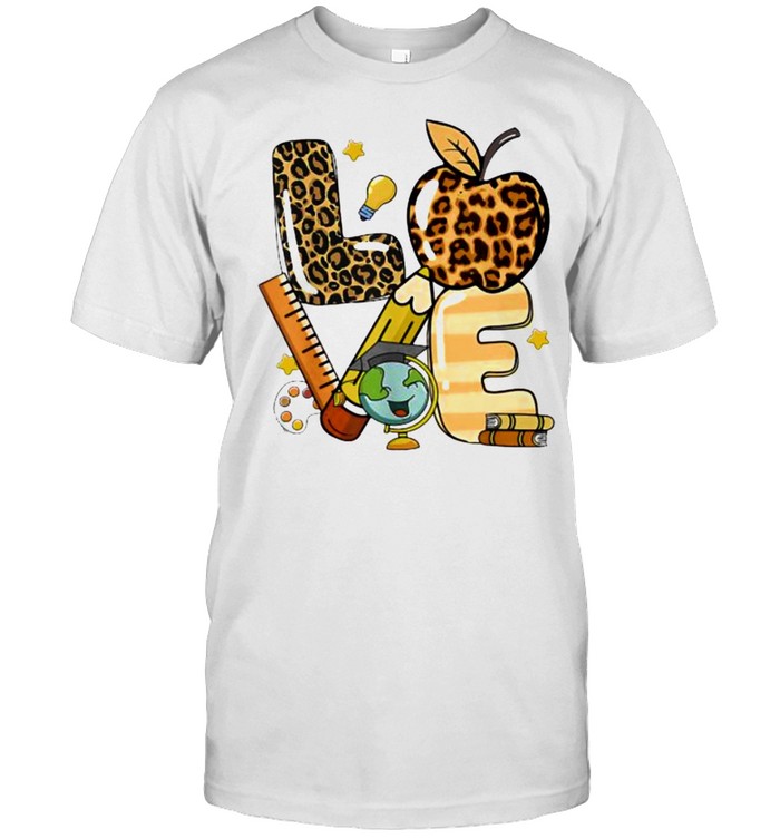 Love Back To School Apple Leopard  Classic Men's T-shirt