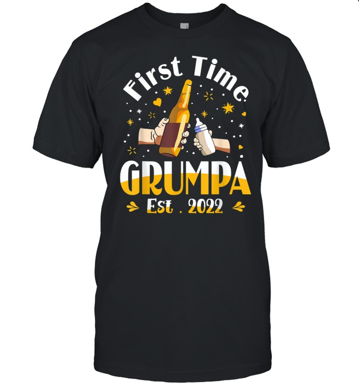 Mens Grumpa First Time Grumpa EST 2022 Father's day shirt