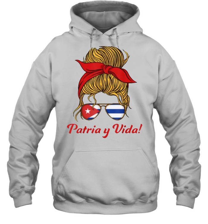 Patria Y Vida SOS Cuba Woman Sunglasses Cuba Flag T- Unisex Hoodie