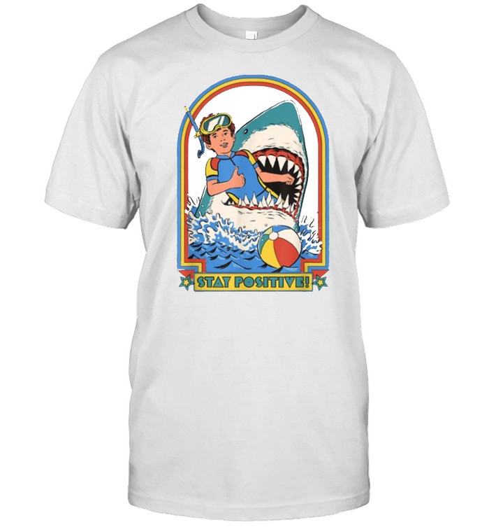 Stay Positive Shark Attack Vintage Retro T- Classic Men's T-shirt