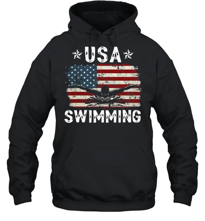 Team Retro Support USA Swimmer Vintage Unisex Hoodie