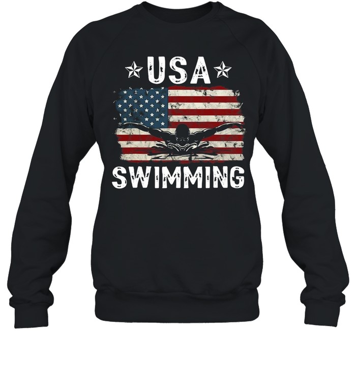 Team Retro Support USA Swimmer Vintage Unisex Sweatshirt