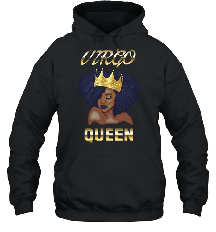 Virgo Queen Born In August-September Black Queen Birthday T-shirt Unisex Hoodie