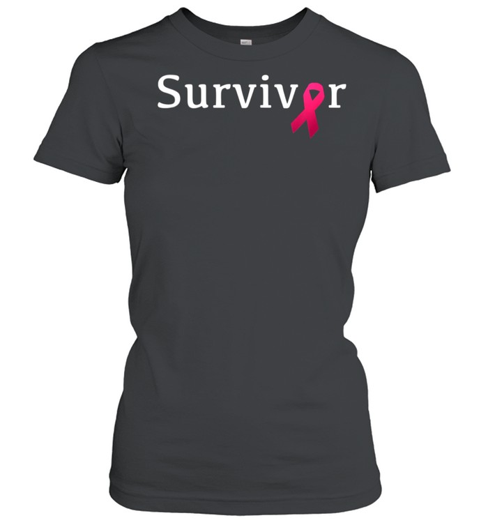 Breast Cancer Survivor with Pink Ribbon shirt Classic Women's T-shirt