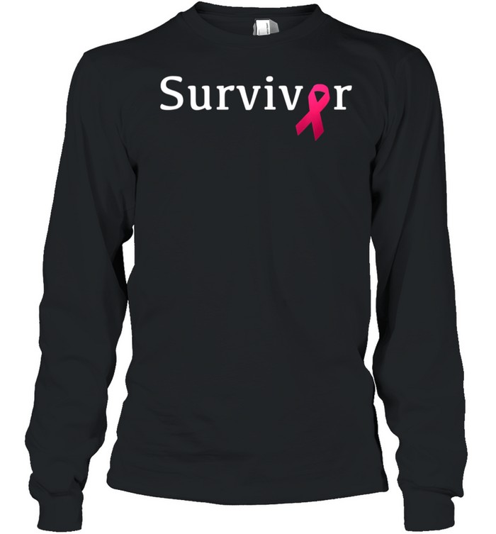 Breast Cancer Survivor with Pink Ribbon shirt Long Sleeved T-shirt