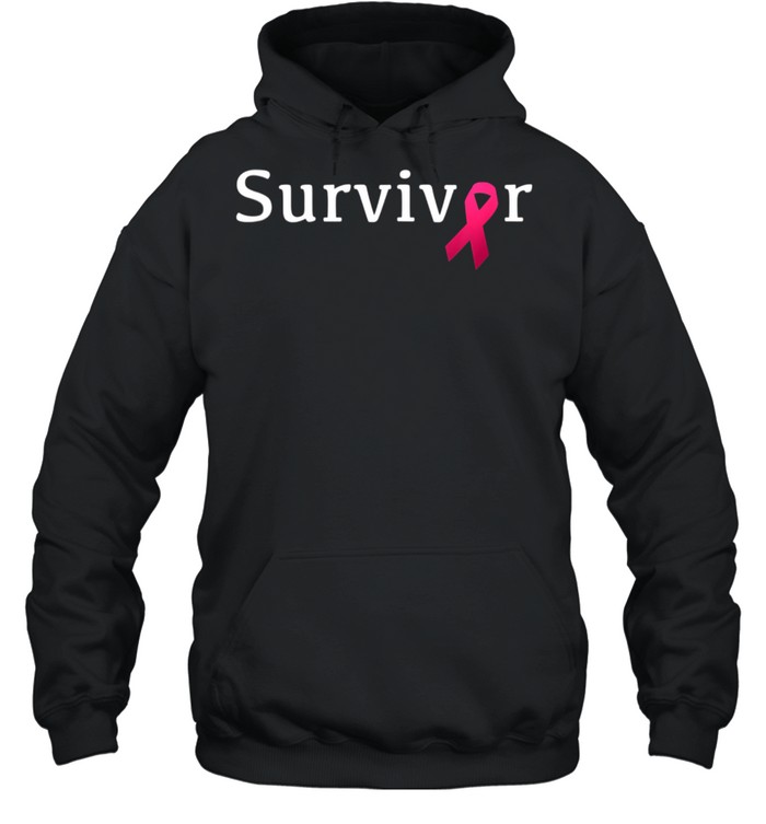 Breast Cancer Survivor with Pink Ribbon shirt Unisex Hoodie