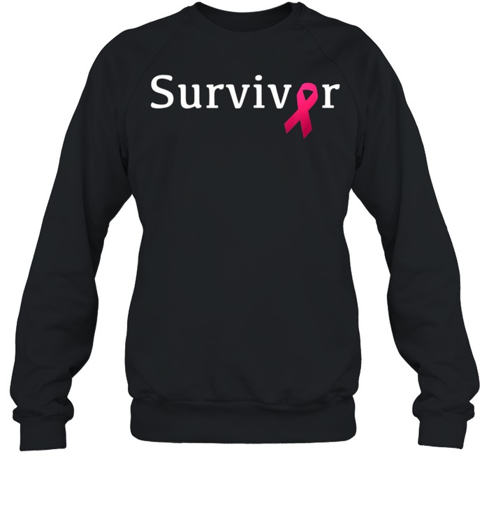 Breast Cancer Survivor with Pink Ribbon shirt Unisex Sweatshirt