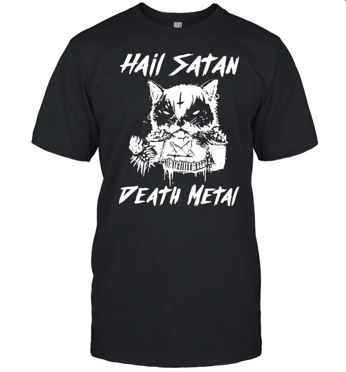 Cat hail satan death metal shirt Classic Men's T-shirt