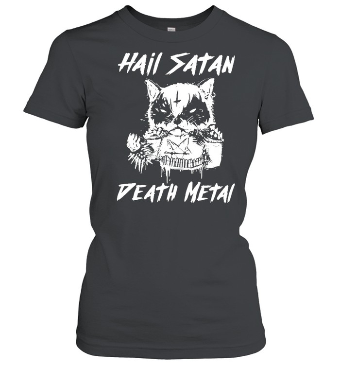 Cat hail satan death metal shirt Classic Women's T-shirt