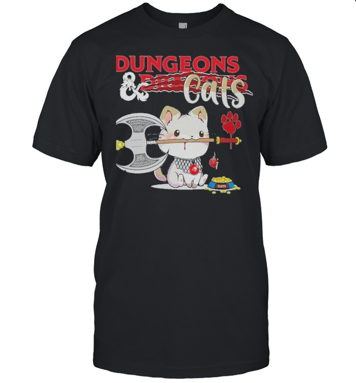 Dungeons dragon and cat shirt Classic Men's T-shirt
