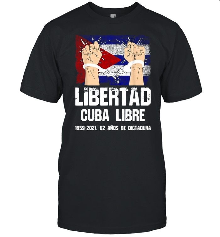 Libertad Cuba Libre 1959 2021 62 Anos De Dictadura Cuba Flag Break Chain T-shirt Classic Men's T-shirt